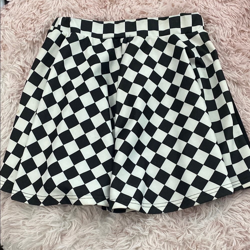 Checkered Black and White Women's Skirt